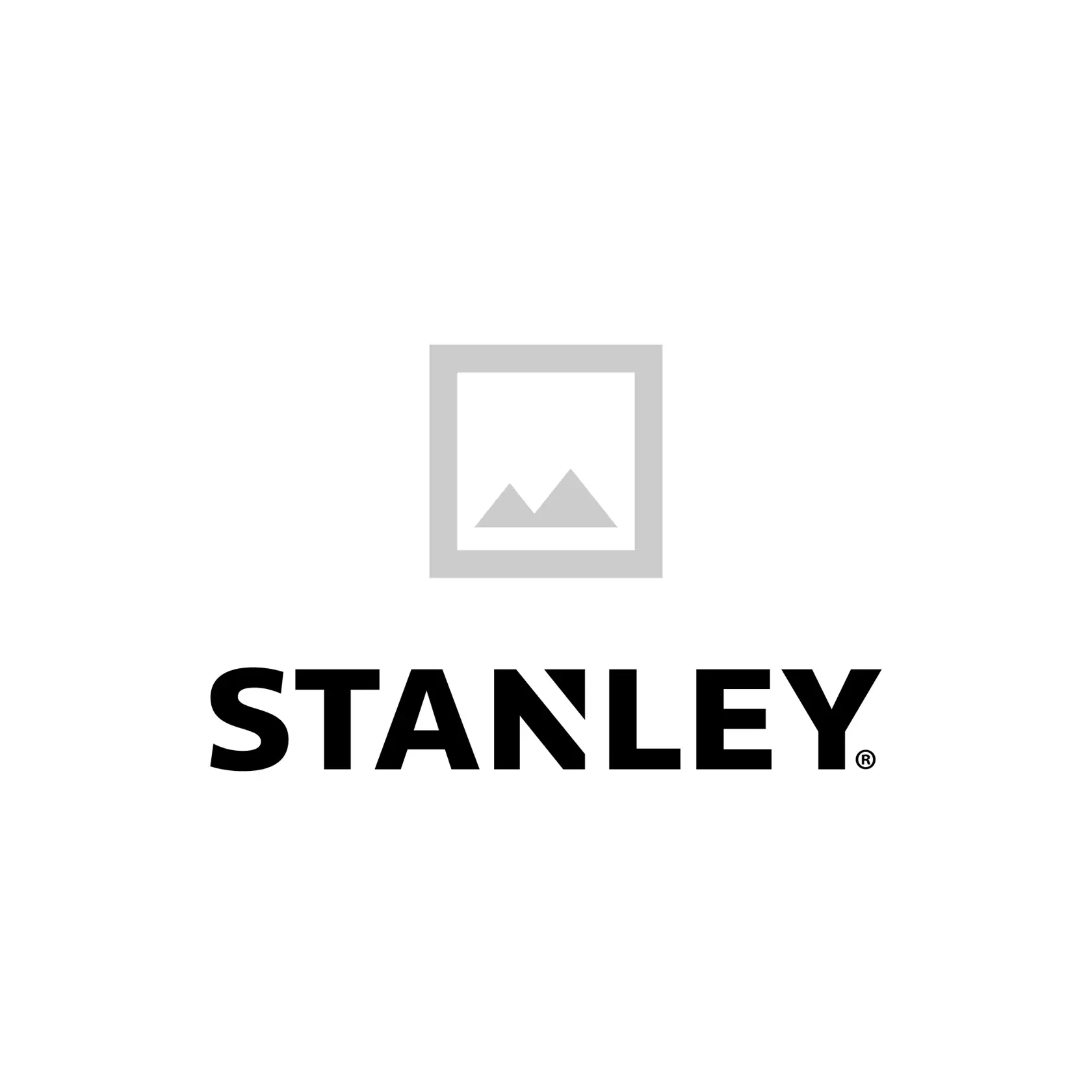 STANLEY-Logo in schwarzen Buchstaben auf weißem Hintergrund, Grafik-Platzhalter darüber.