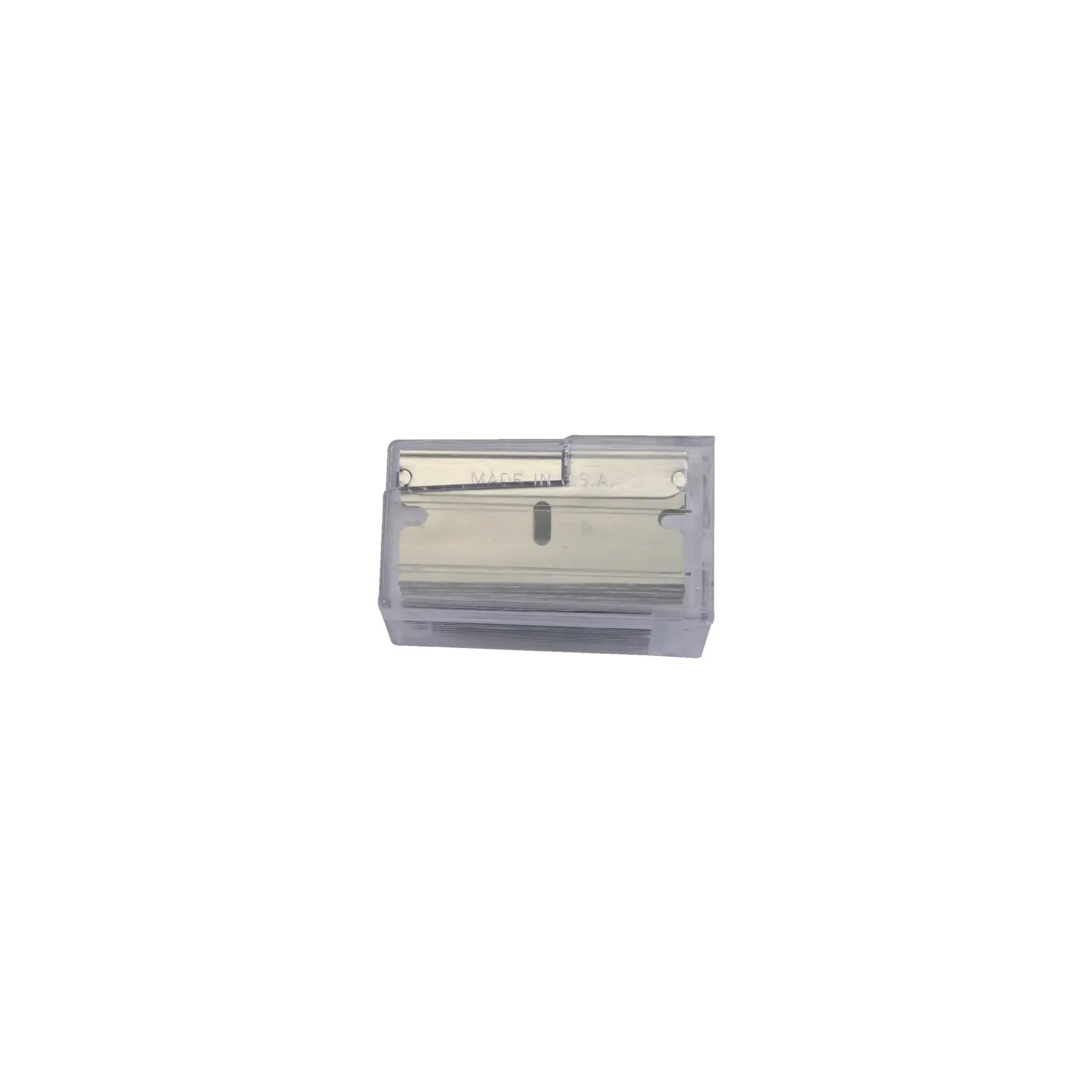STANLEY 0-28-510 Universalmesser-Klingen in klarer Kunststoffbox, Foto aus Frontalansicht.