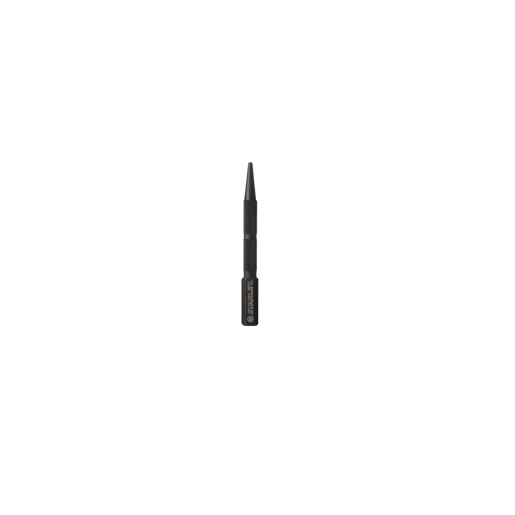 STANLEY 0-58-112 schwarzer Metallkörner, Seitenansicht auf weißem Hintergrund.