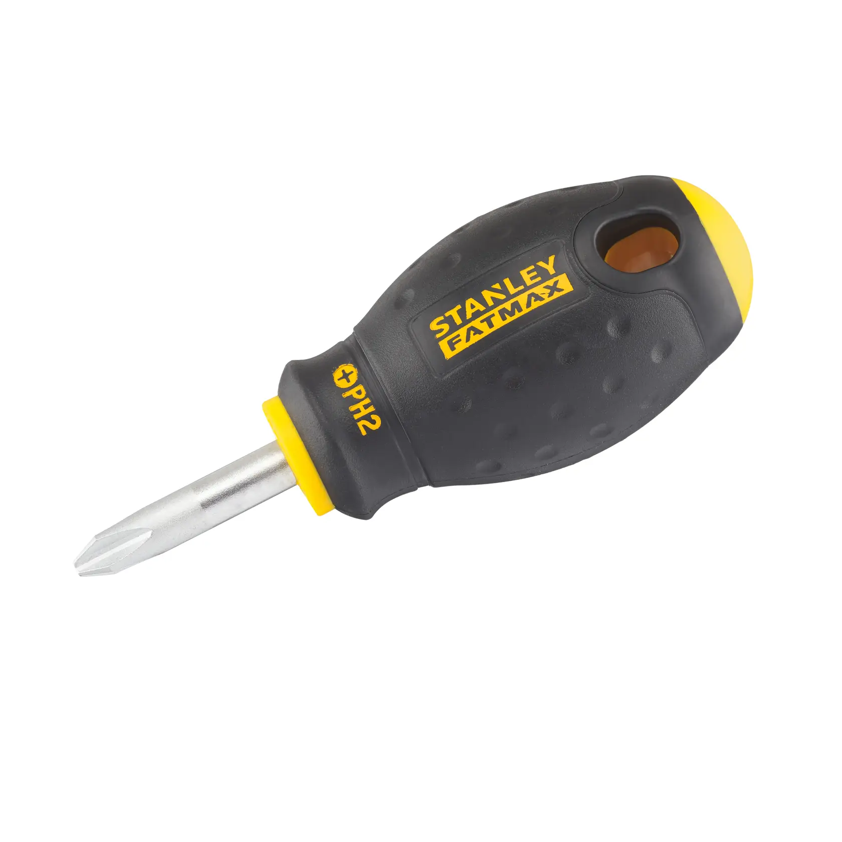 Stanley FatMax PH2 Kreuzschlitzschraubendreher mit ergonomischem Griff in Schwarz und Gelb.
