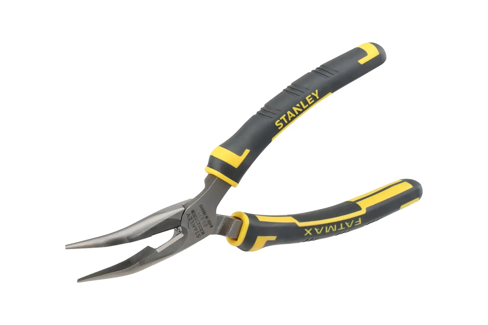 Stanley FatMax Spitzzange mit schwarzen und gelben Griffen.