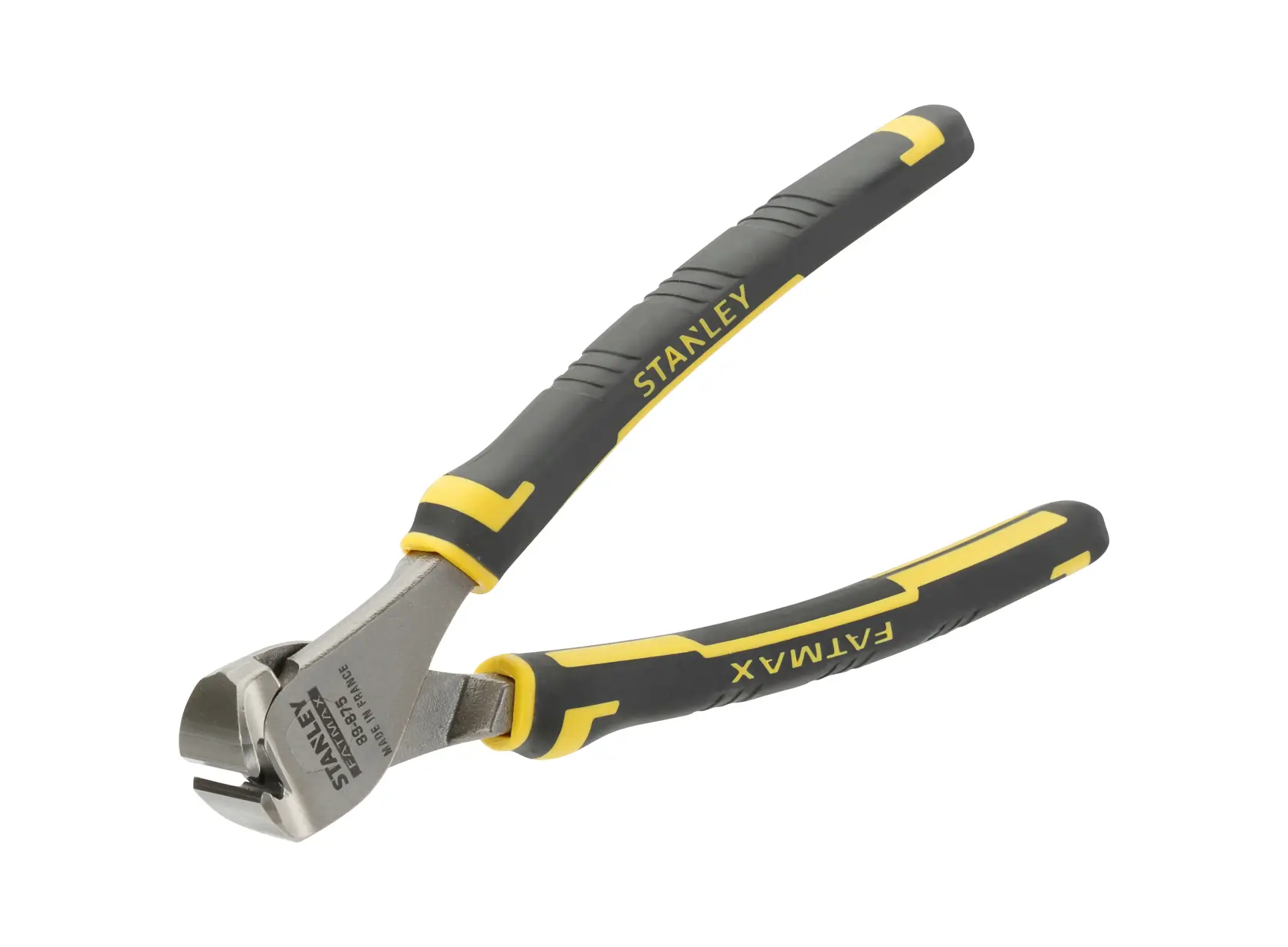 Stanley FatMax Seitenschneider mit gelb-schwarzen Griffen, zum präzisen Schneiden von Drähten.