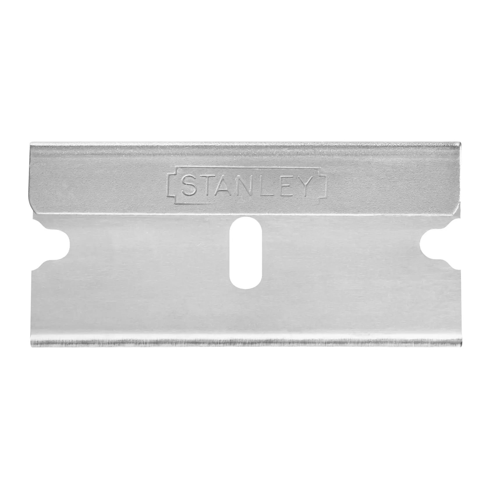 Einzelne Metall-Rasierklinge für vielseitige Zwecke, mit STANLEY-Gravur oben.