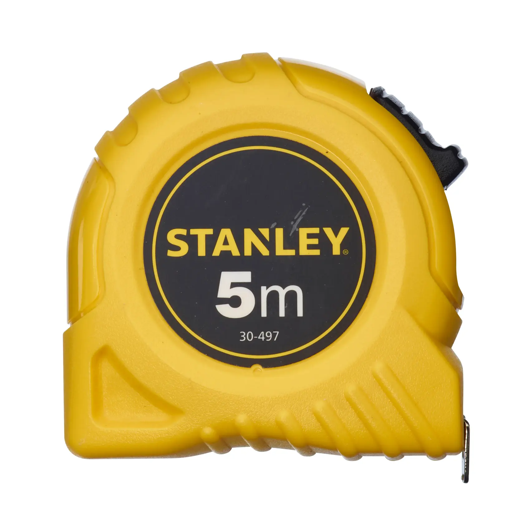 Stanley gelbes Maßband, 5m Länge, SKU 1-30-497, Gehäuse in Schwarz und Gelb.