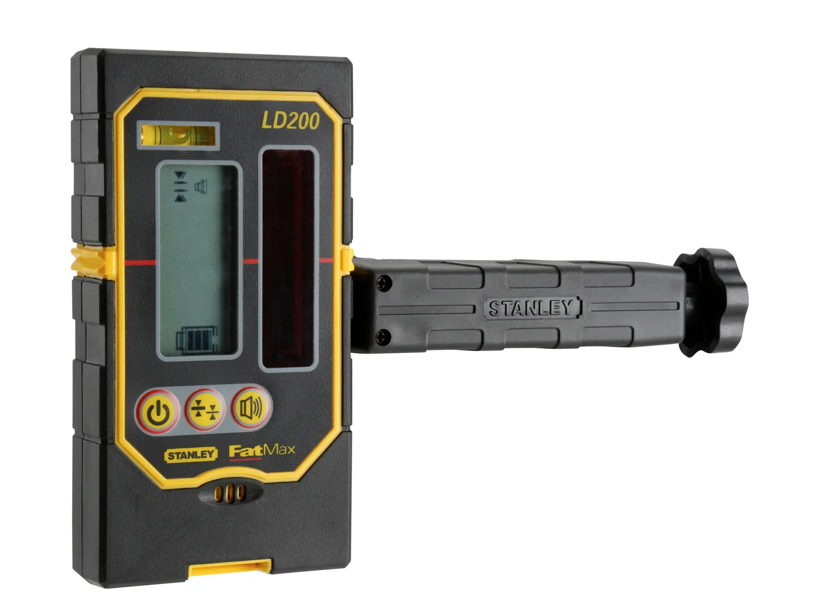 Stanley LD200 Laserdetektor mit Digitalanzeige und Haltegriff, für präzises Nivellieren in der Fotografie.