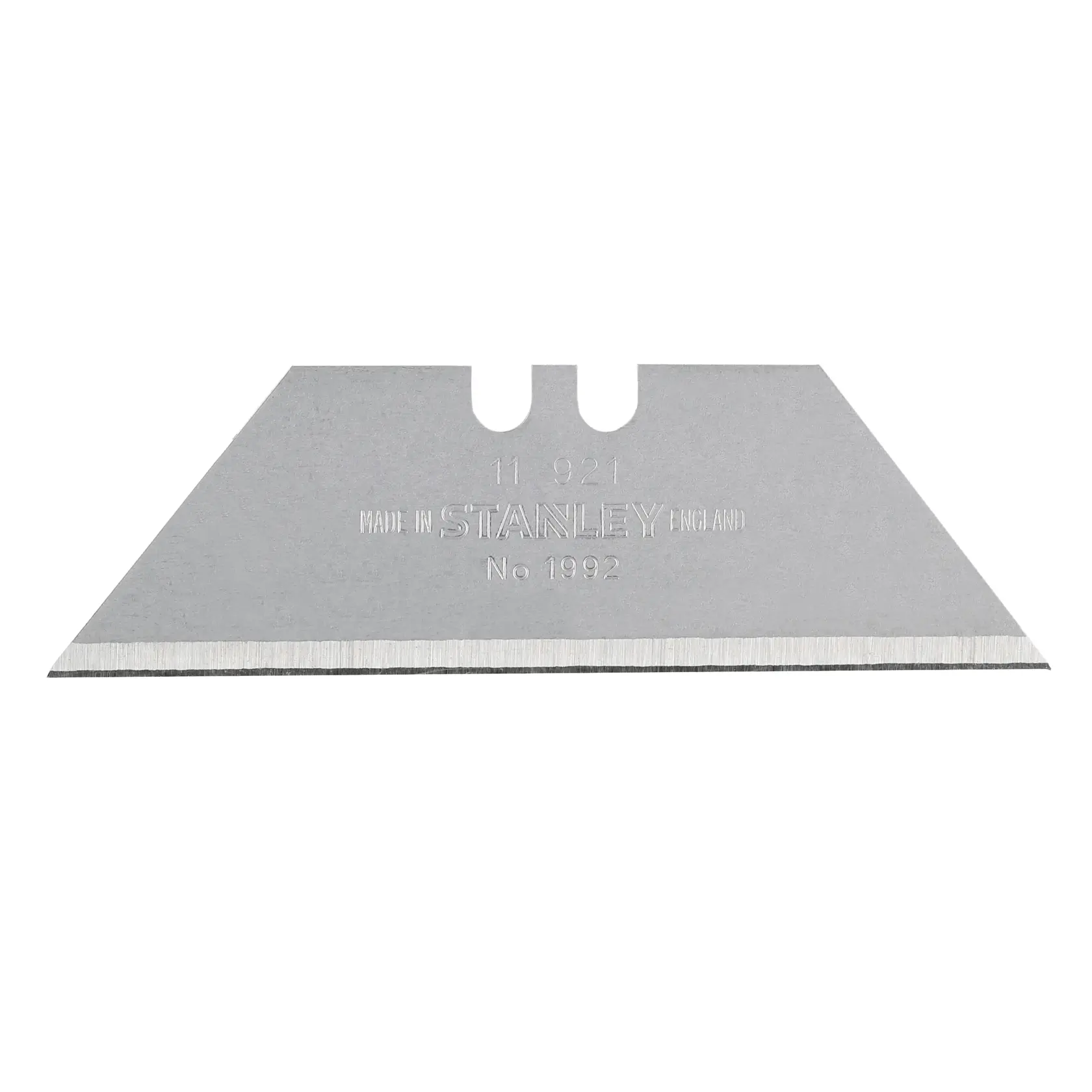 STANLEY 4-11-921 Universalmesser-Klinge, silber, gerade, Produktfoto vor weißem Hintergrund.