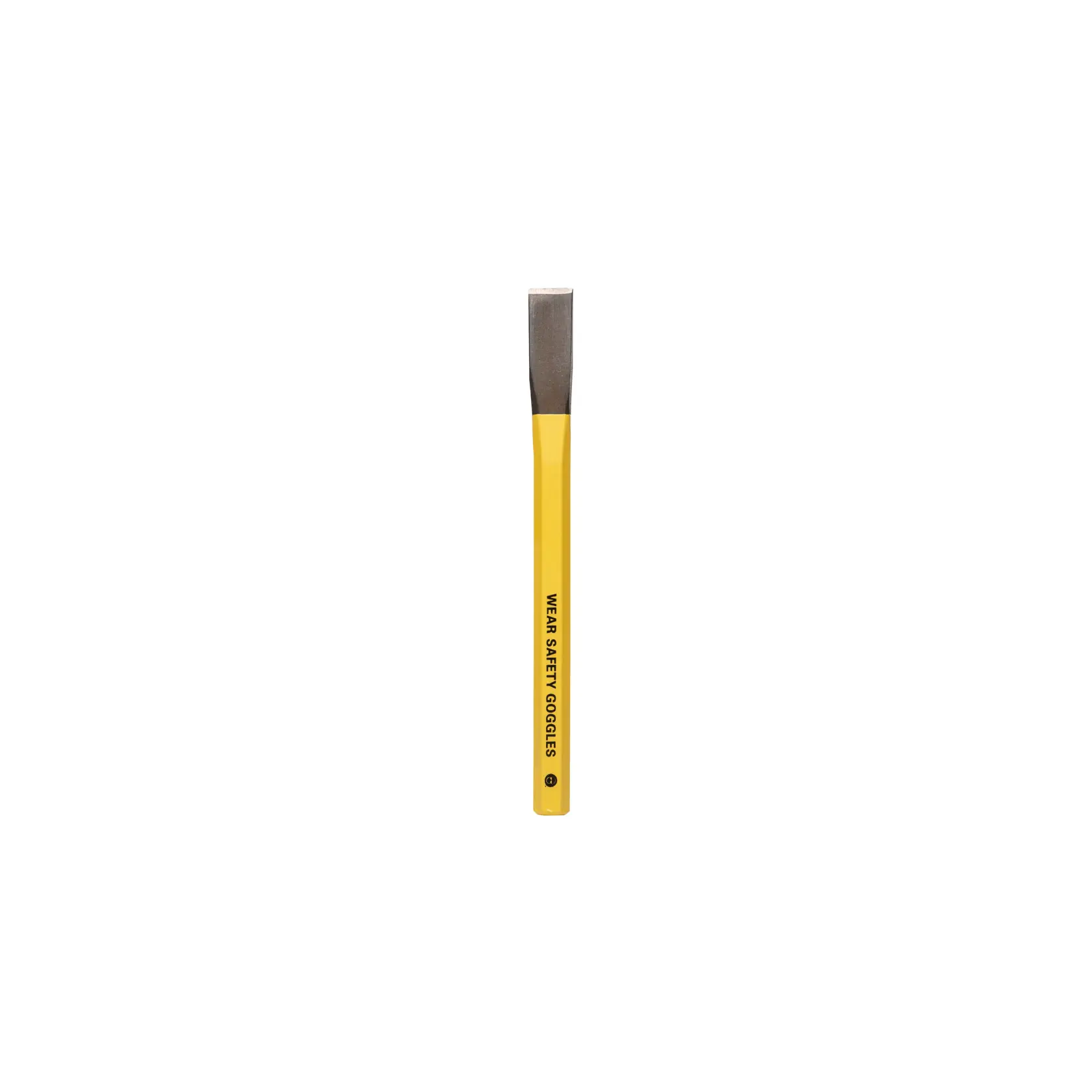Photo of STANLEY 4-18-287 cold chisel with yellow handle, front angle, tool category.