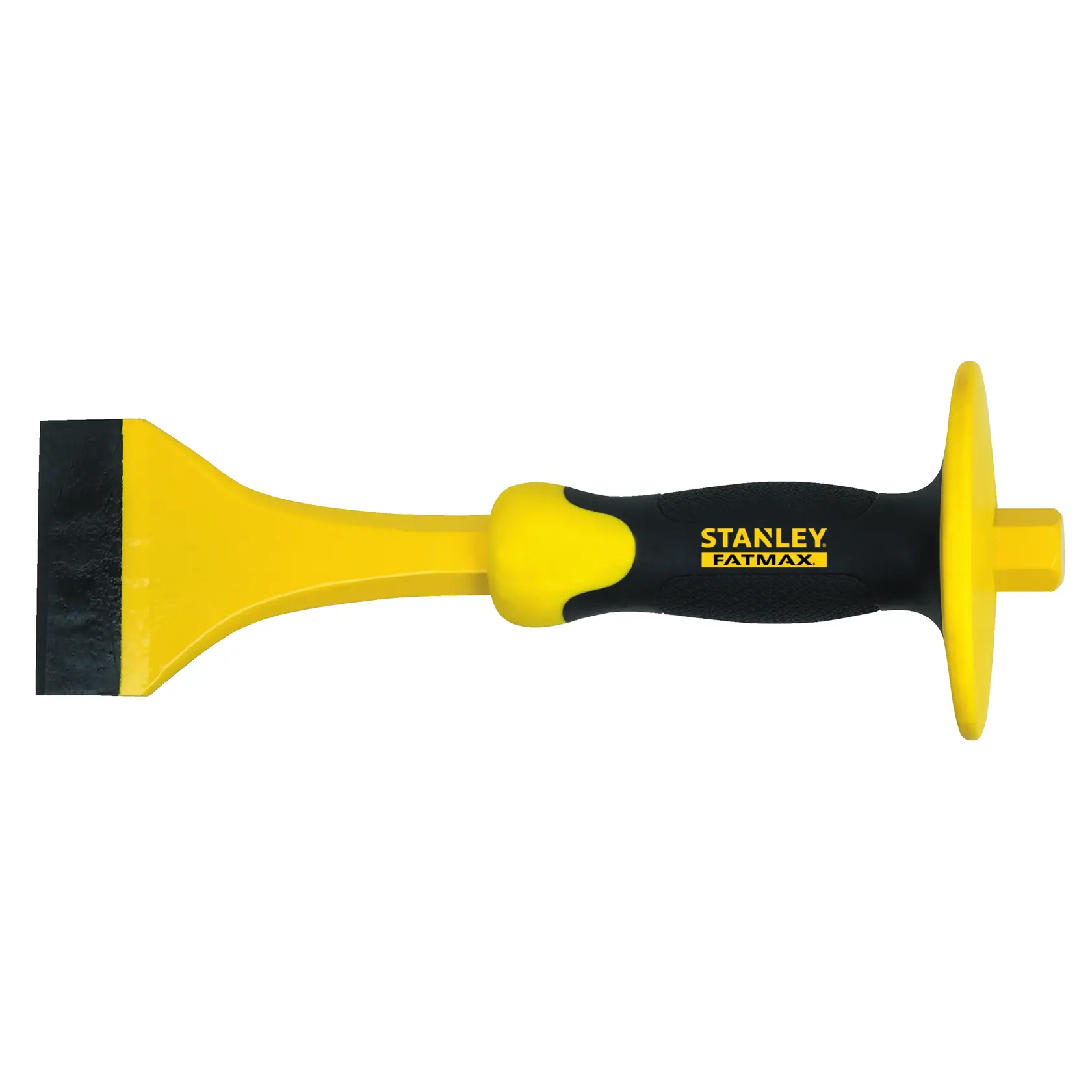 STANLEY 4-18-331 FATMAX Meißel mit gelb-schwarzem Griff, Seitenansicht auf weißem Hintergrund.