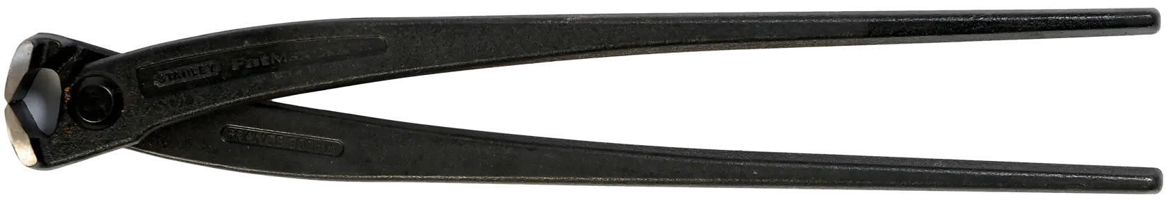 Schwarze Stanley-Endschneider mit schlankem Griff auf weißem Hintergrund.