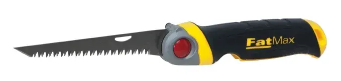 STANLEY FMHT0-20559 Klappsäge mit schwarzem und gelbem Griff, Seitenansicht auf weißem Hintergrund.
