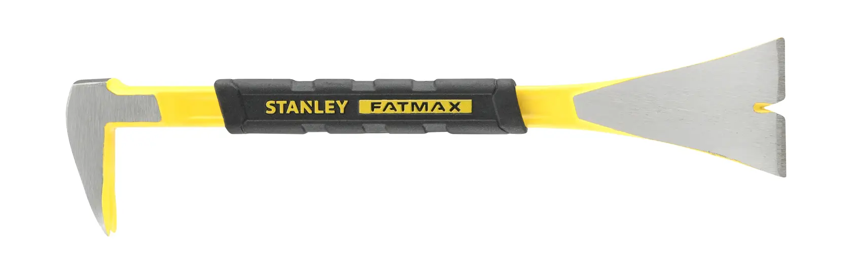 Stanley FMHT1-55009 Brechstange mit gelb-schwarzem Griff, Seitenansicht vor weißem Hintergrund.