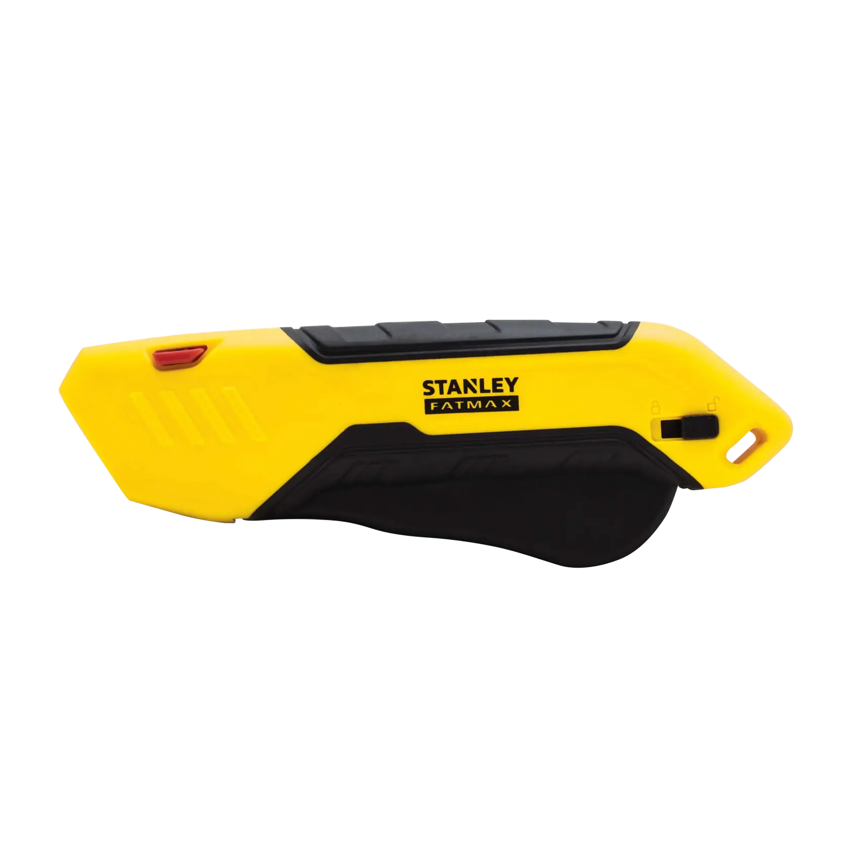 STANLEY FMHT10369-0 Universalmesser, gelb und schwarz, Seitenansicht auf weißem Hintergrund.