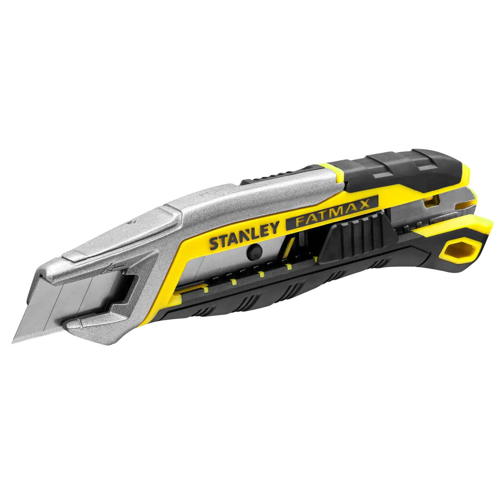 STANLEY FMHT10594-0 Universalmesser, gelb und schwarz, Seitenansicht auf weißem Hintergrund.