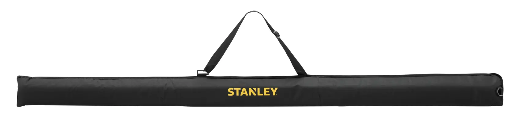 STANLEY FMHT43682-1 schwarze Tragetasche für Wasserwaage mit Griff, Produktfoto vor weißem Hintergrund.
