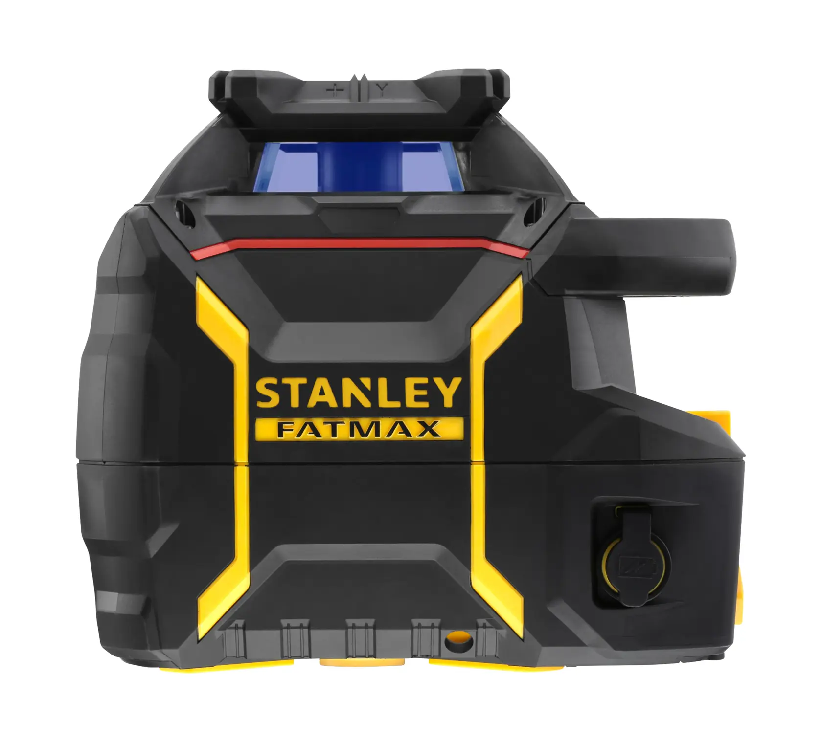 Schwarz-gelber Stanley Fatmax Lasergerät zur präzisen Ausrichtung für Fotografie und Bauwesen.