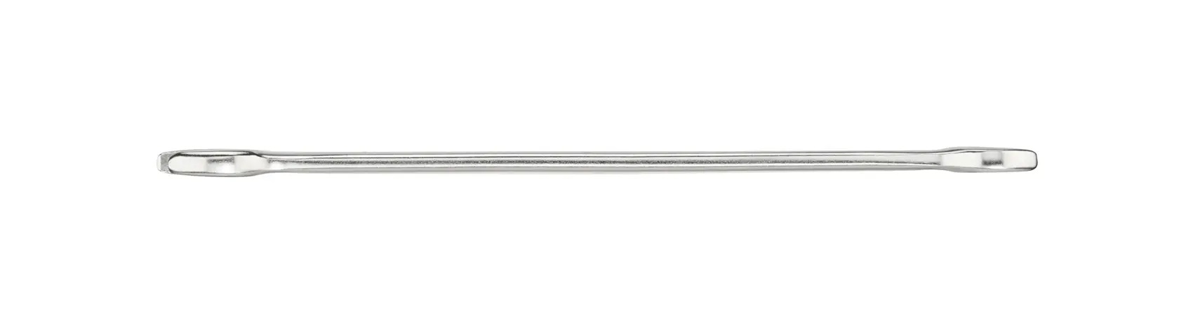Double box-end wrench with chrome finish, shown flat on a white background.