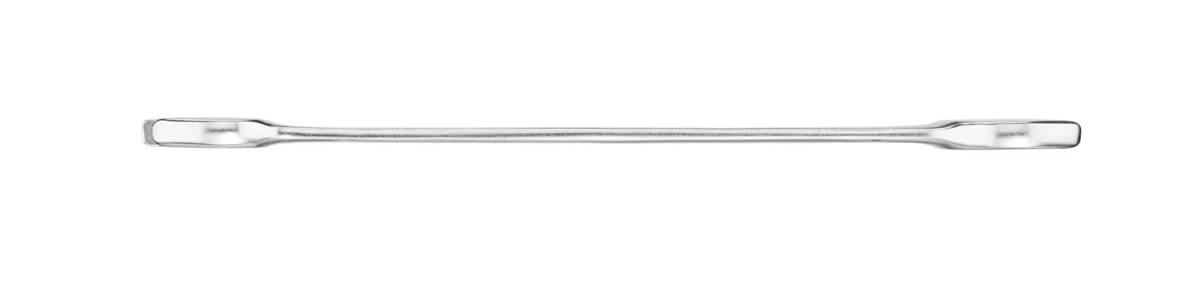 Long, double-ended flat metal pry bar tool shown on a white background.