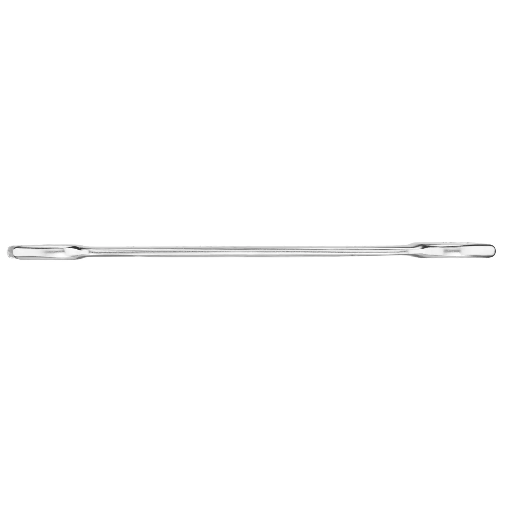 STANLEY FMMT13070-0 double ended flat pry bar, silver steel, top-down angle, hand tool category.