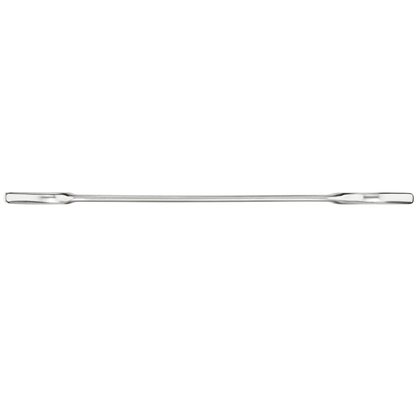 STANLEY FMMT13074-0 flat double-ended pry bar tool, silver metal, side angle on white background.