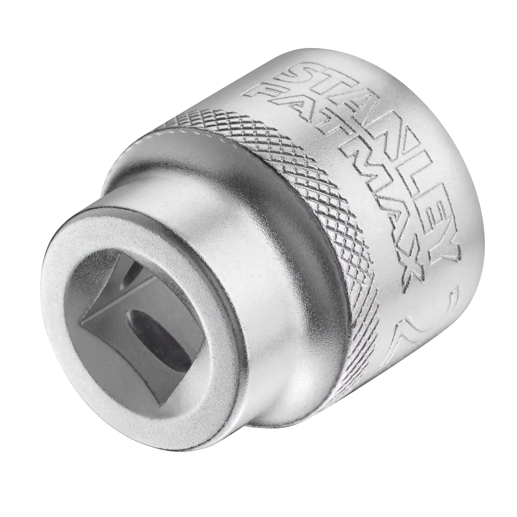 STANLEY FMMT17220-0 socket, silver metal, close-up angled view on white background.