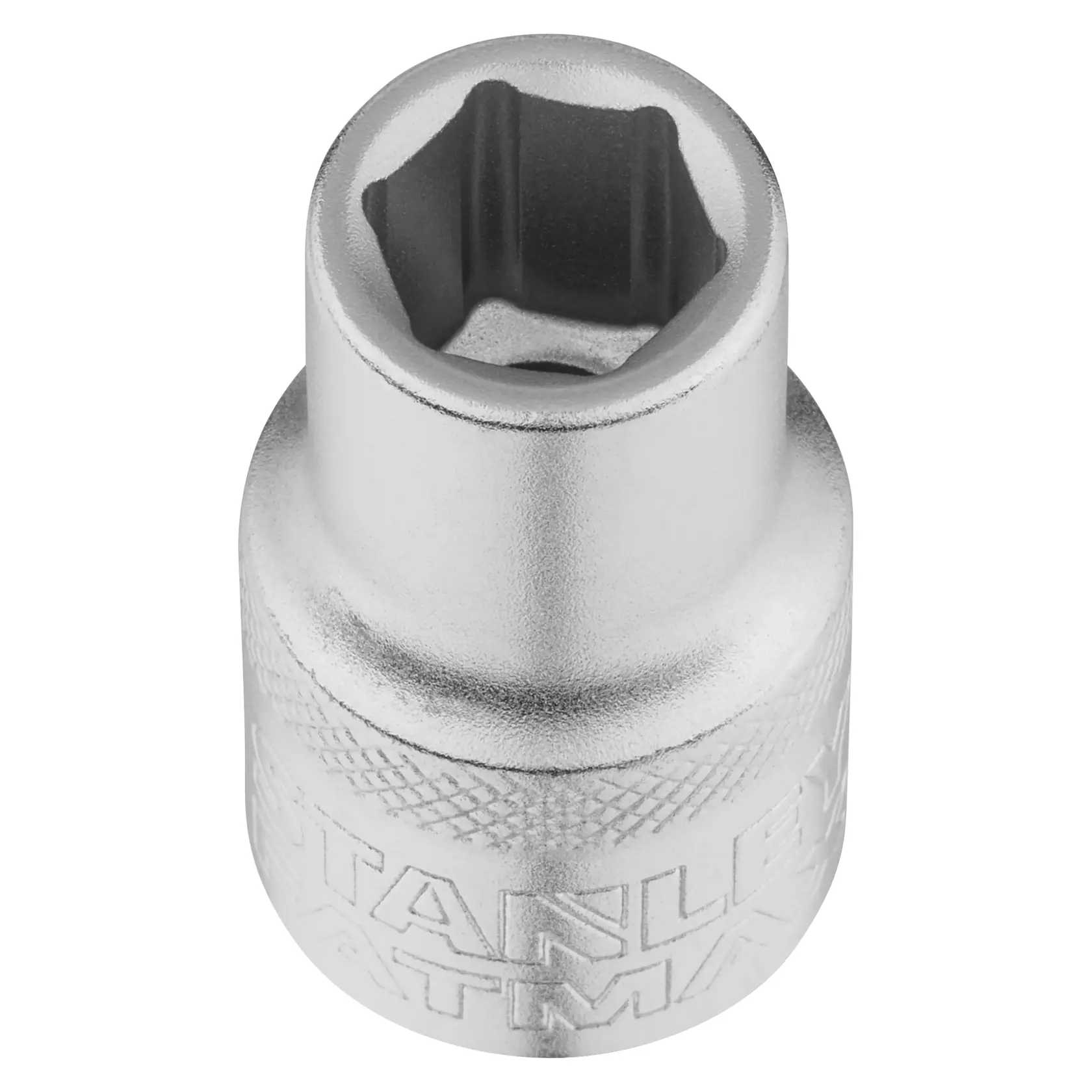 STANLEY FMMT17230-0 Steckschlüssel, silberfarben, Foto von oben auf weißem Hintergrund.