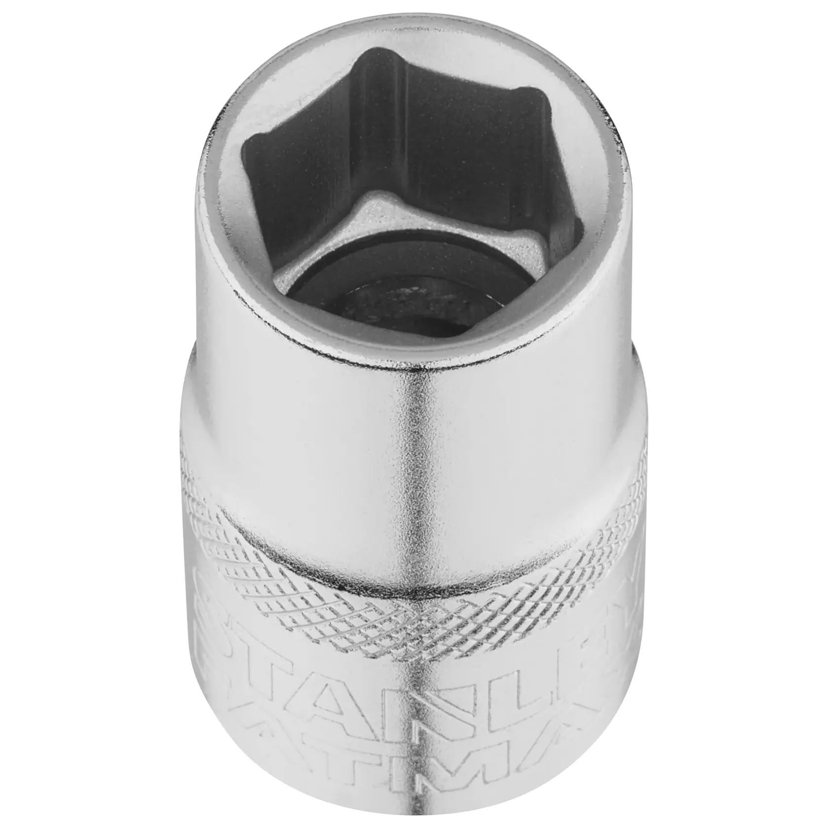 STANLEY FMMT17234-0 Chrom-Sechskant-Steckschlüssel, Vorderansicht auf weißem Hintergrund.