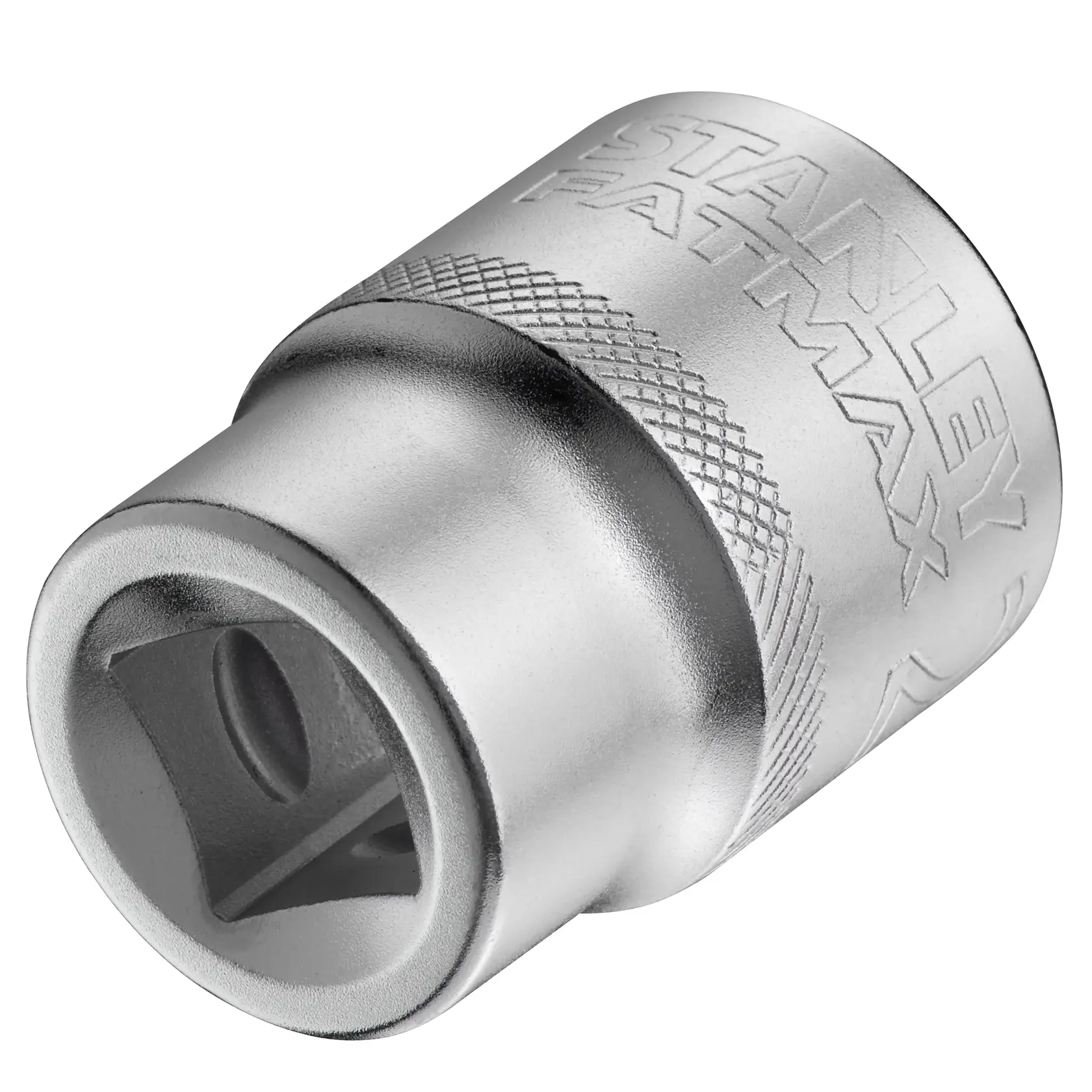 STANLEY FMMT17241-0 Steckschlüssel silber, Nahaufnahme, geränderte Griffzone, FATMAX-Logo sichtbar.