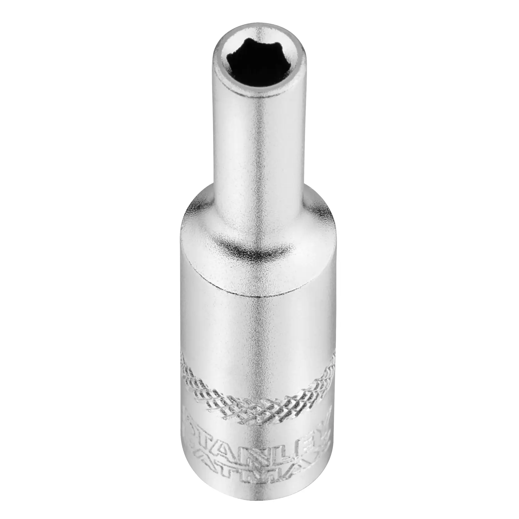 STANLEY FMMT17248-0 silberner Torx Steckschlüssel, Werkzeugkategorie, Vorderansicht auf weißem Hintergrund.