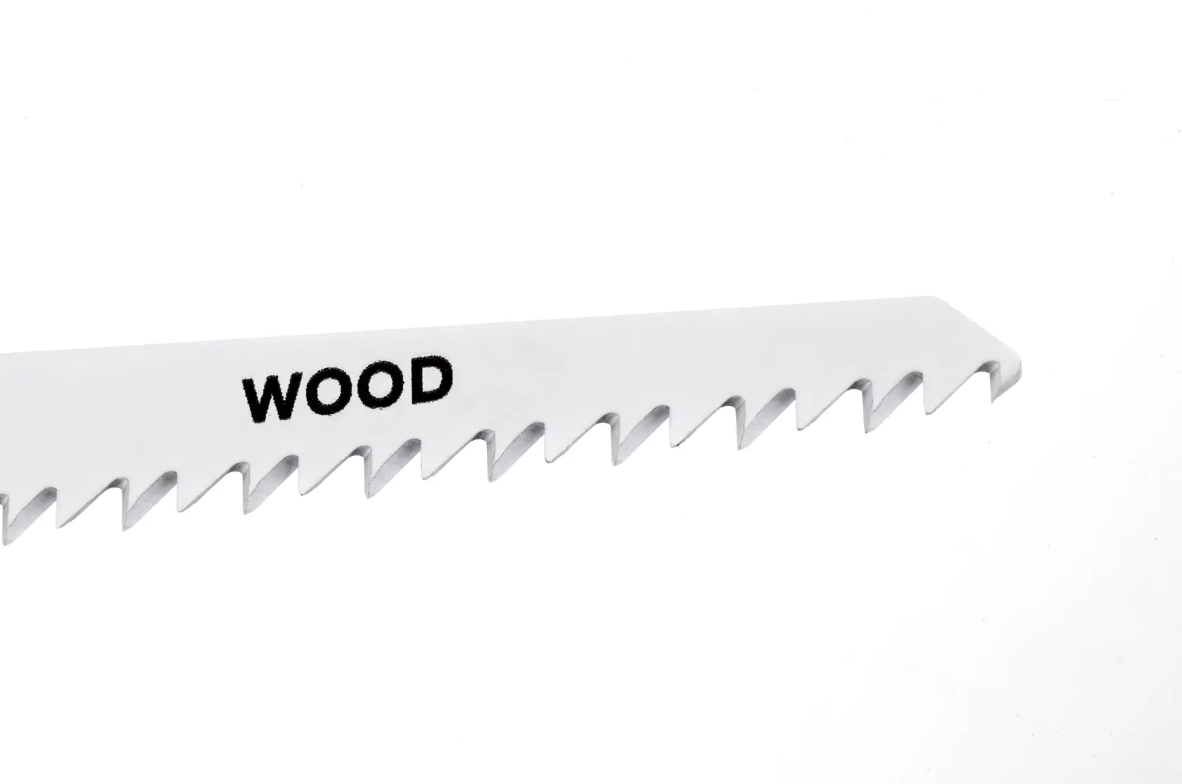 STANLEY STA21172 Sägeblatt für Holz, silberfarben, schräge Ansicht vor weißem Hintergrund.