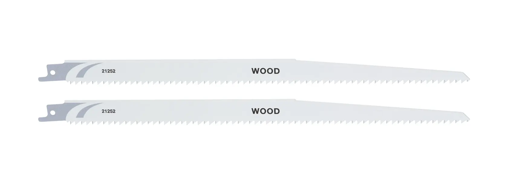 STANLEY STA21252-XJ Holz-Säbelsägeblätter Set, silberfarben, Vorderansicht auf weißem Hintergrund.