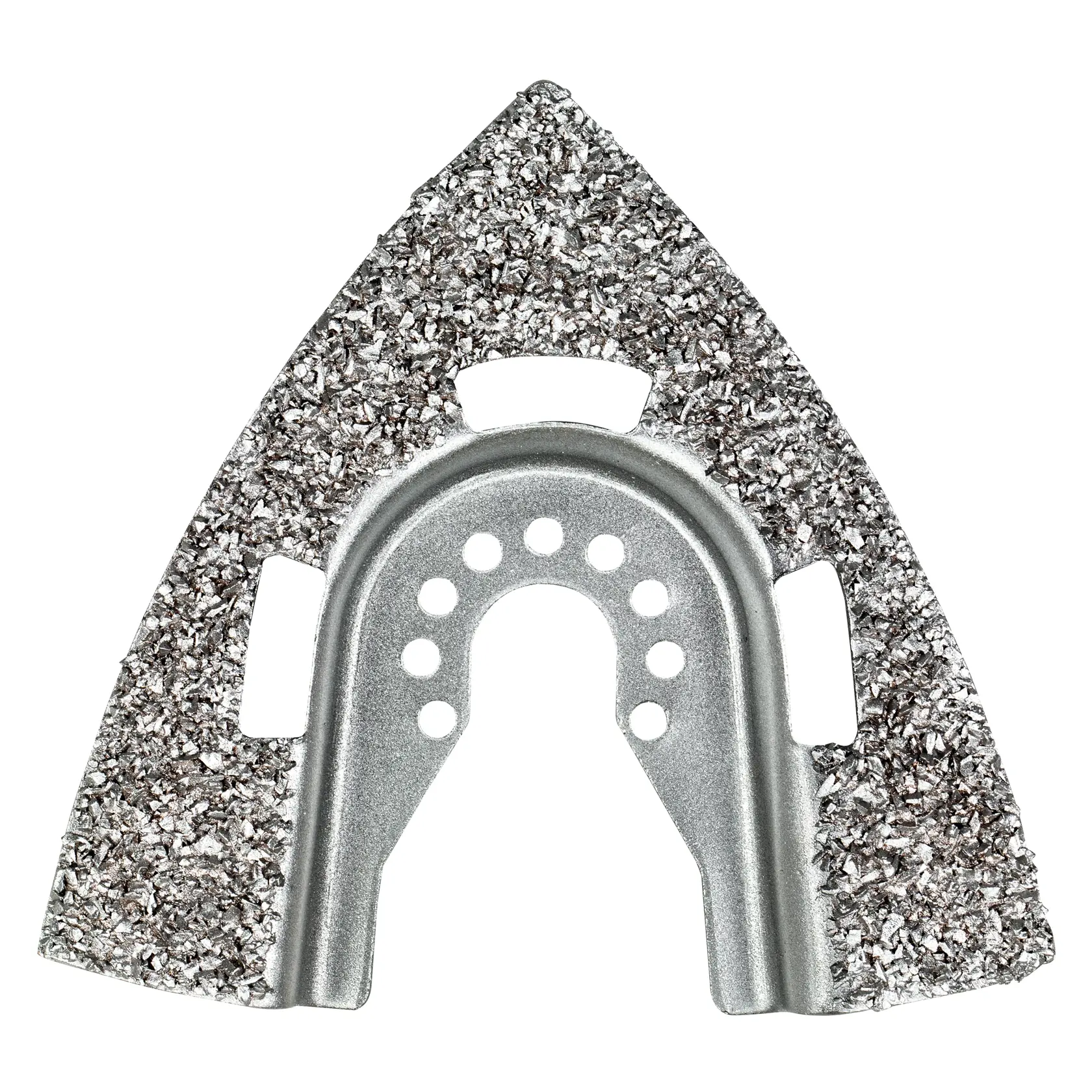 STANLEY STA26130 triangular carbide grit sanding pad, close-up on white background.
