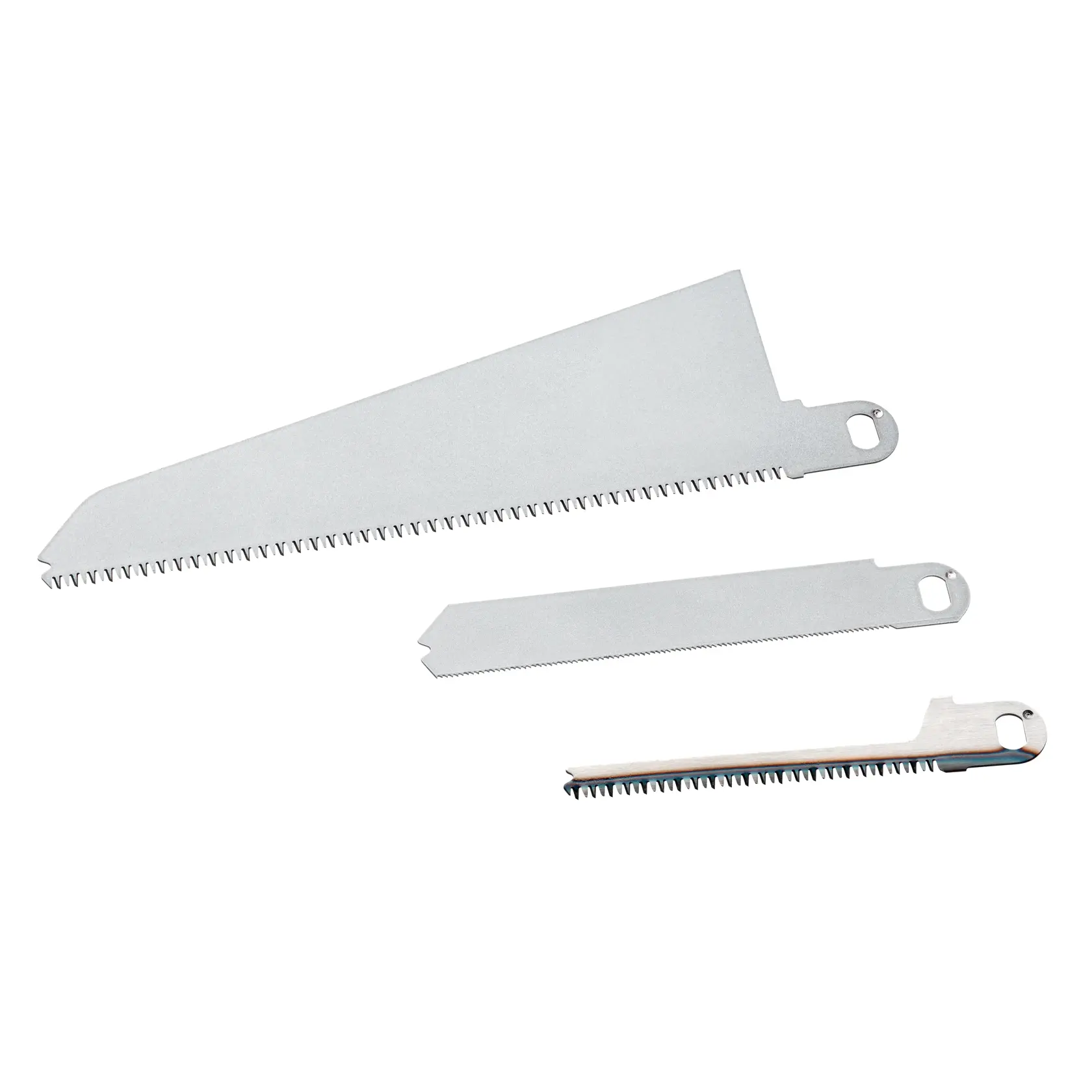 STANLEY STA29991 Sägeblatt-Set, drei silberne Blätter, Produktfoto, Draufsicht auf weißem Hintergrund.