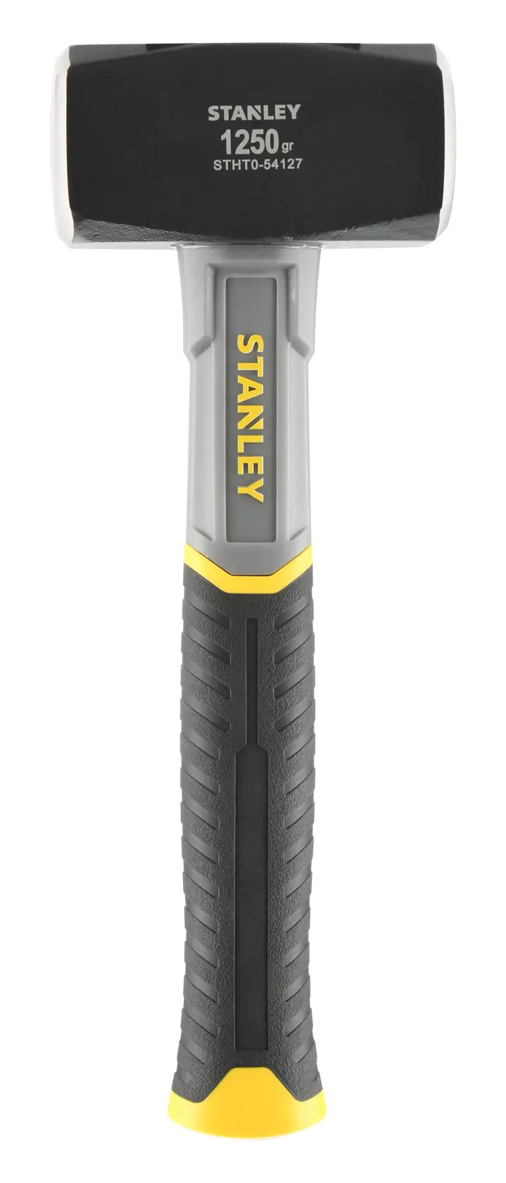 Stanley Fäustel STHT0-54127 mit schwarzem und gelbem Griff, 1250g, stehend auf weißem Hintergrund.