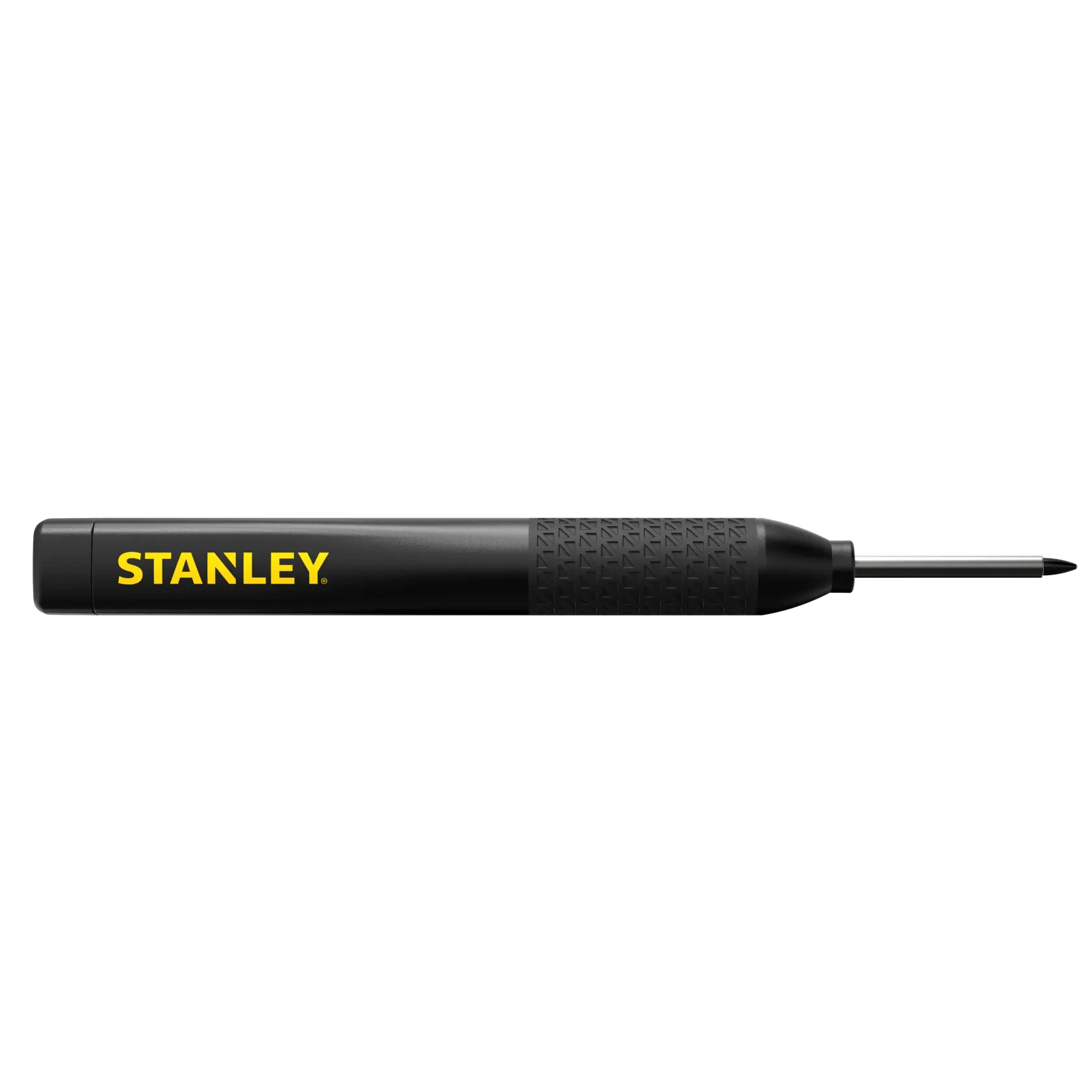 STANLEY STHT47004-0 schwarzer Präzisionsschraubendreher mit strukturiertem Griff, Seitenansicht auf weißem Hintergrund.