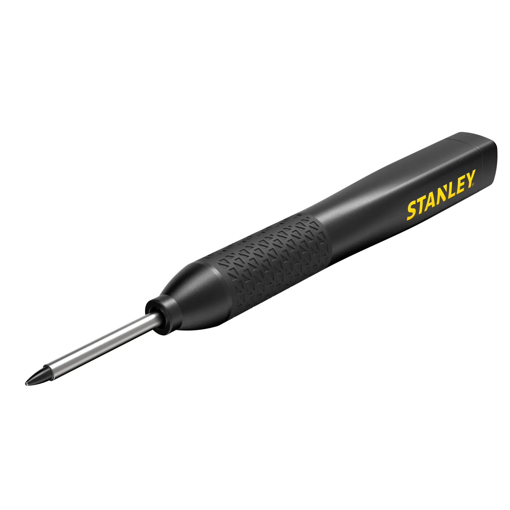STANLEY STHT47004-0 Präzisionsschraubendreher mit schwarzem, strukturiertem Griff, schräg auf weißem Hintergrund.