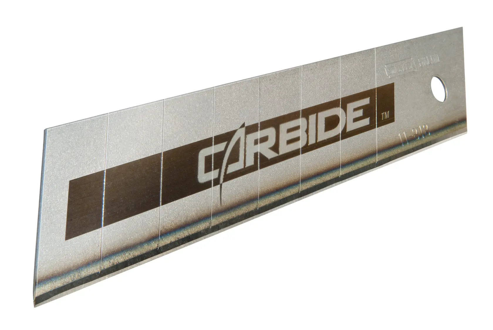 STANLEY STHT8-11818 Universalmesser-Klinge silber mit carbide-Label, Seitenansicht, Fotografie