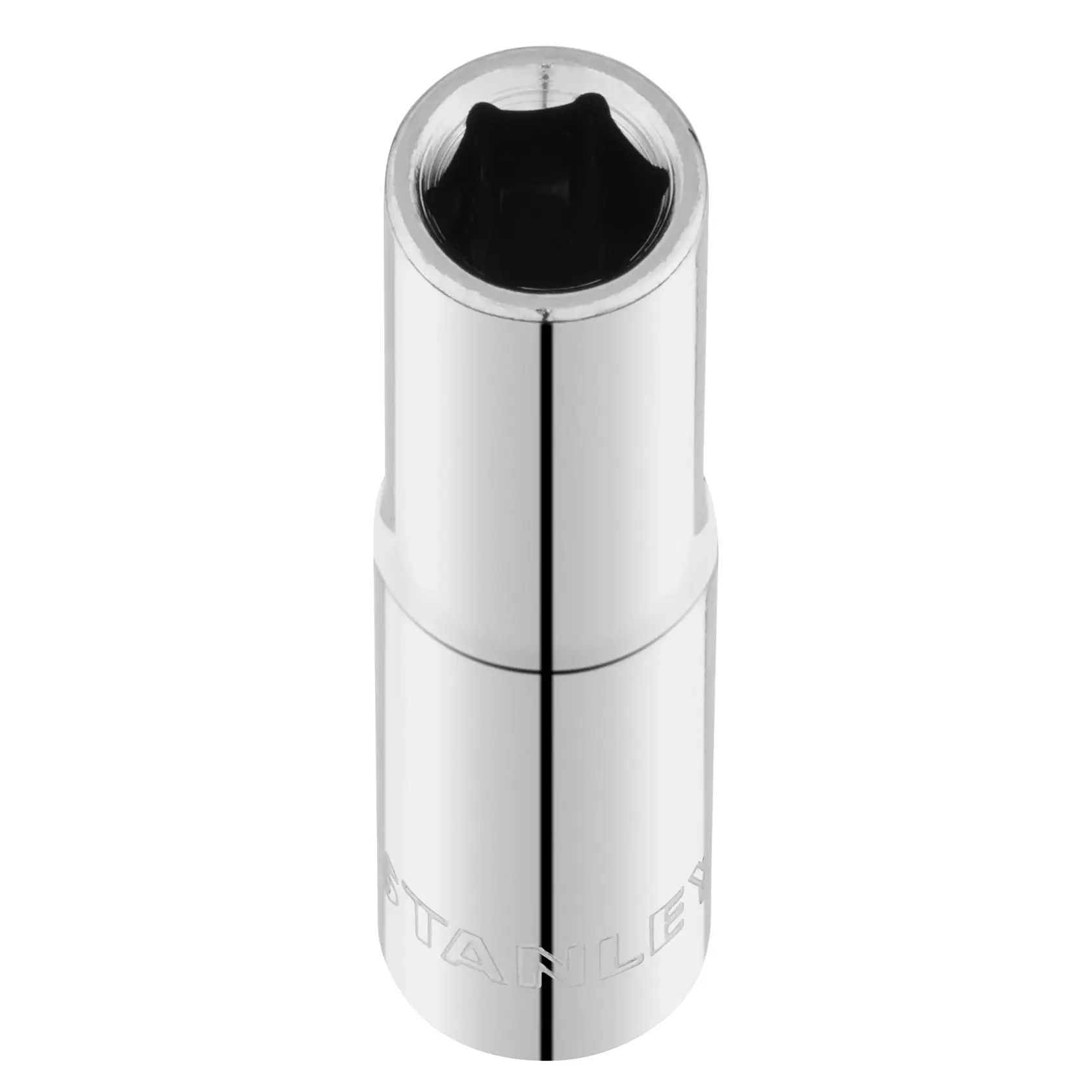 STANLEY STMT86095-0, Chrom-Steckschlüssel, Werkzeug-Kategorie, Vorderansicht auf weißem Hintergrund.