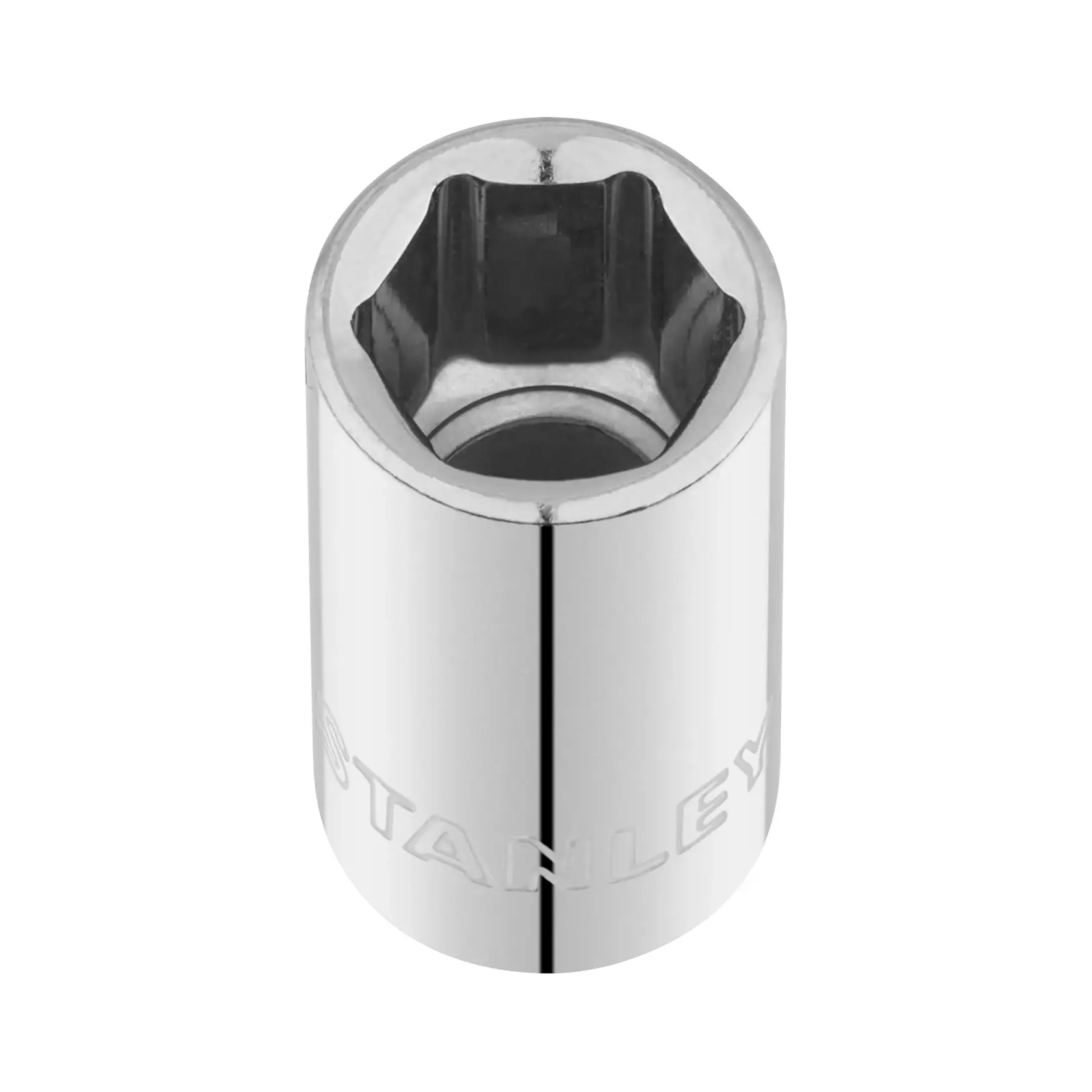 STANLEY STMT86106-0 Chrom-Steckschlüssel von oben auf weißem Hintergrund.