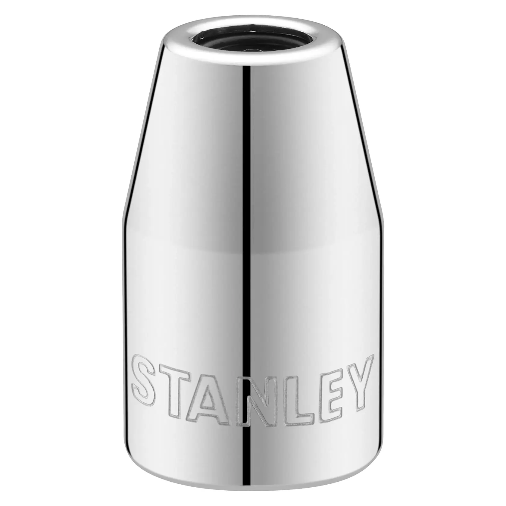 STANLEY STMT86250-0 Chrom-Steckschlüssel, graviertes Logo, Fotografie vor weißem Hintergrund.