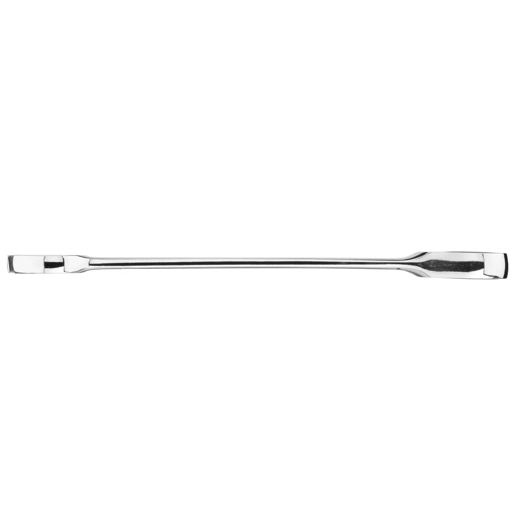 STANLEY STMT89914-0 polished steel pry bar, straight angle, hand tool on white background.