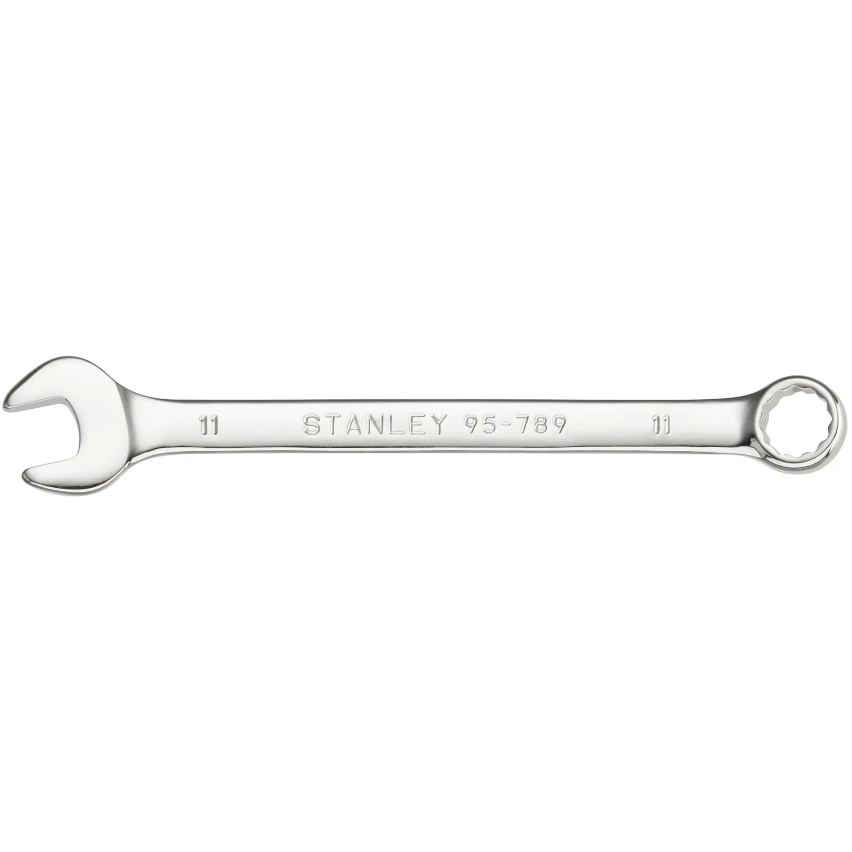 STANLEY STMT95789-0 Kombinationsschlüssel, Chrom-Finish, 11mm Größe, Produktfoto vor weißem Hintergrund.