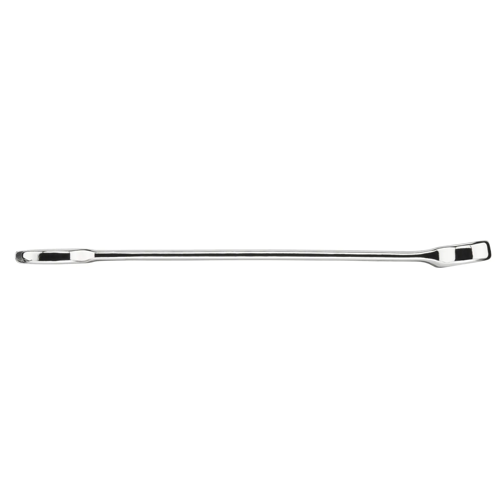 STANLEY STMT95792-0 chrome pry bar tool, photographed on white background, long straight shaft with flat angled ends.