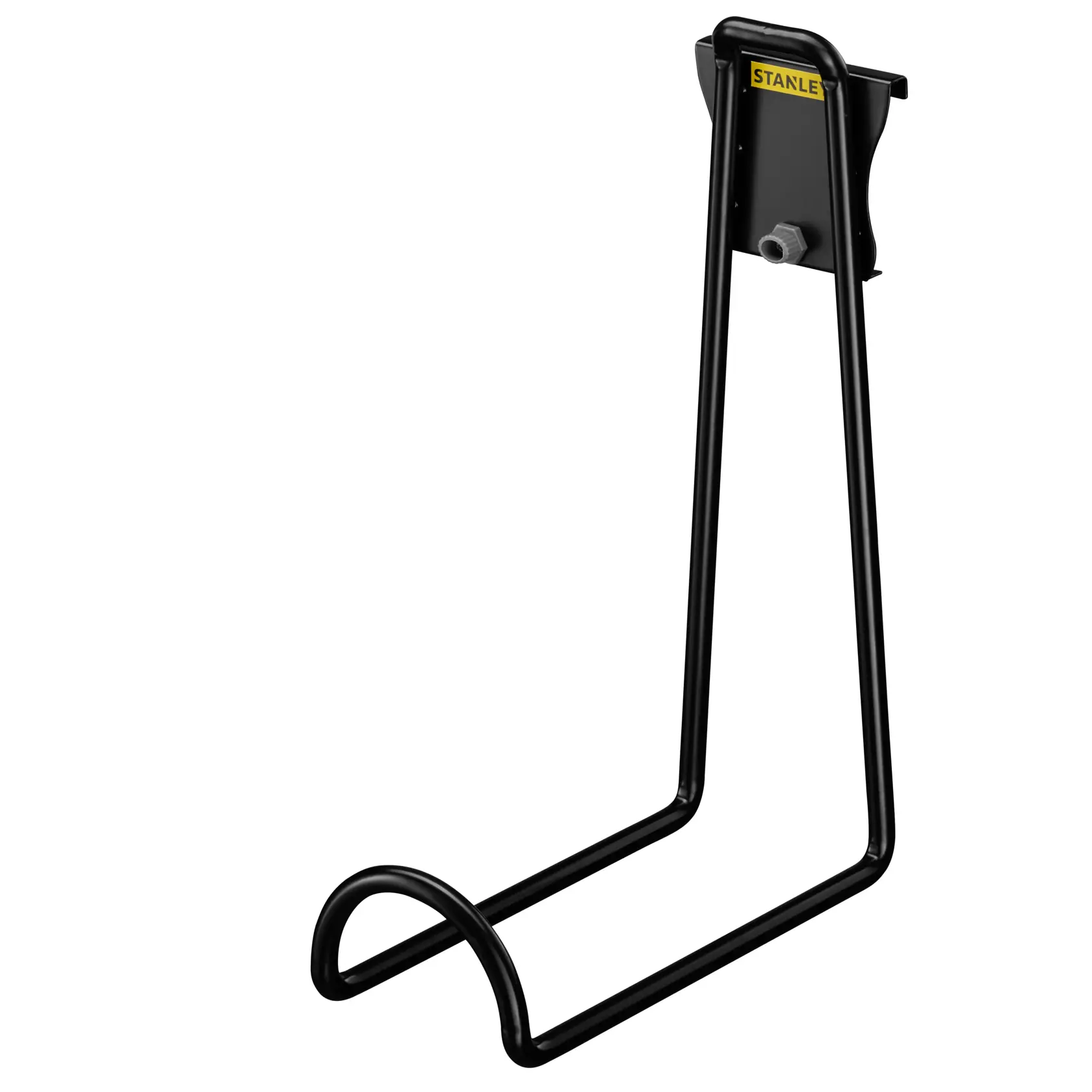 STANLEY Wandhalterung aus schwarzem Metall zur Aufbewahrung, mit gebogenem Halter und stabilem Design.