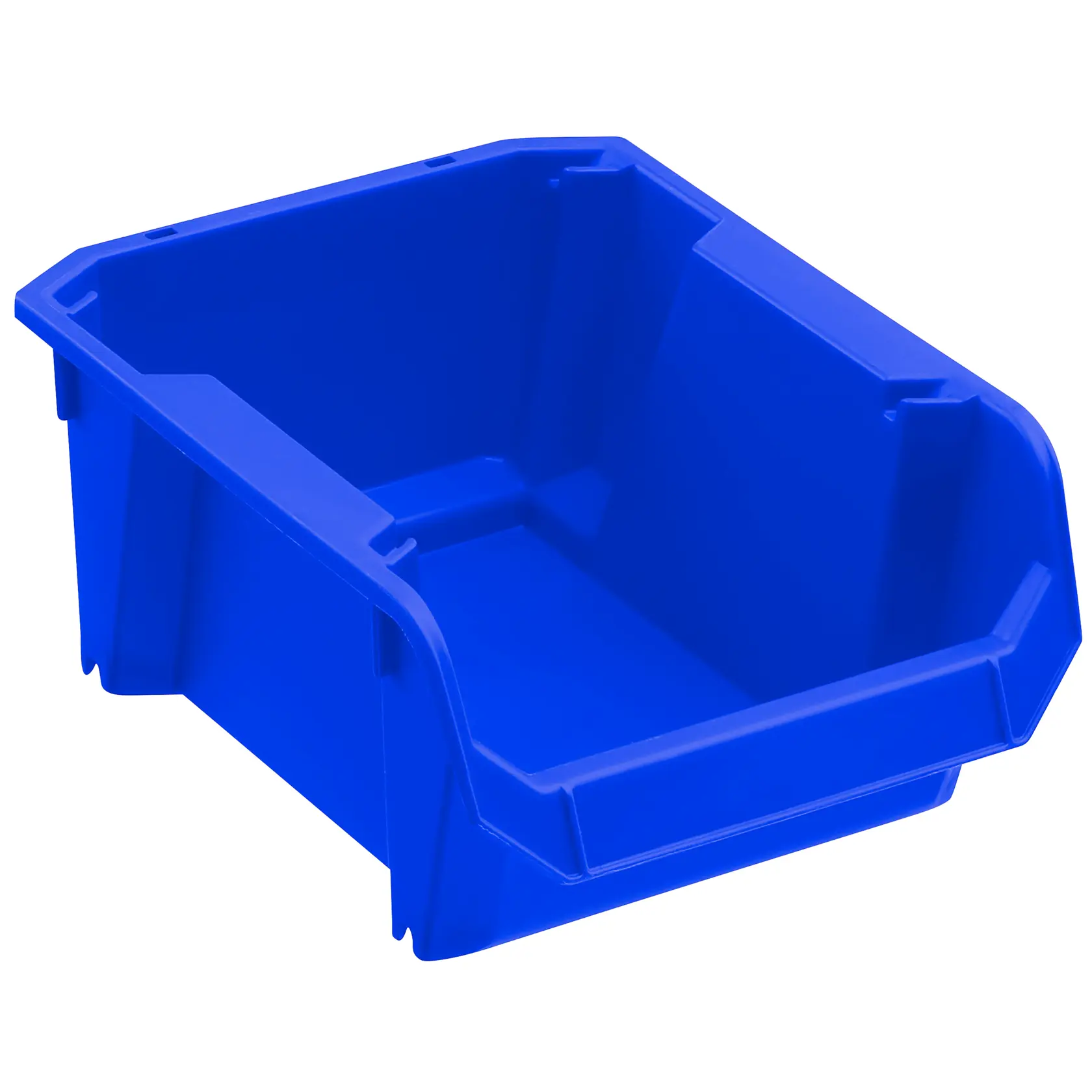 STANLEY STST82737-1 blaue Kunststoff-Aufbewahrungsbox, Frontansicht auf weißem Hintergrund.