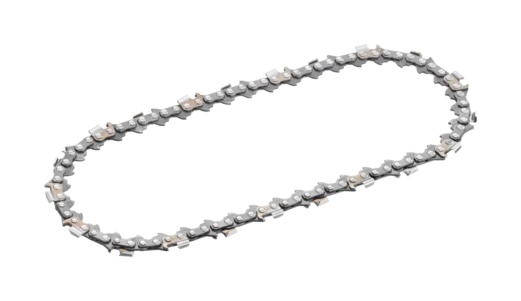 STANLEY STZPS515 Kettensägenkette, silber, von oben auf weißem Hintergrund gezeigt.